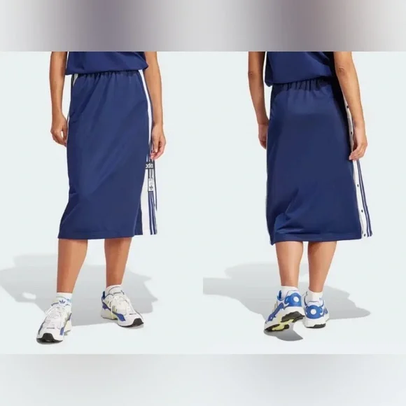 Adicolor Adibreak Midi Skirt (Adidas Track Skirt) NEW - Navy Blue - Size M - Picture 2 of 9